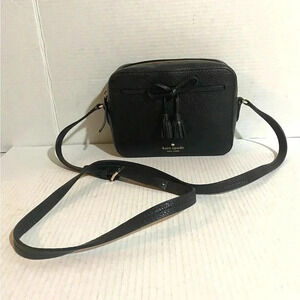 Kate spade black leather crossbody handbag